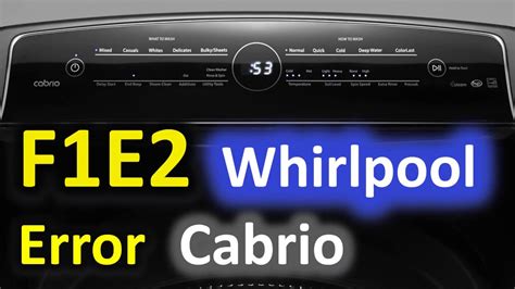 Unplug your washer and allow it to rest for about 10 seconds so it can reset all previous modes. . F1e2 whirlpool oven